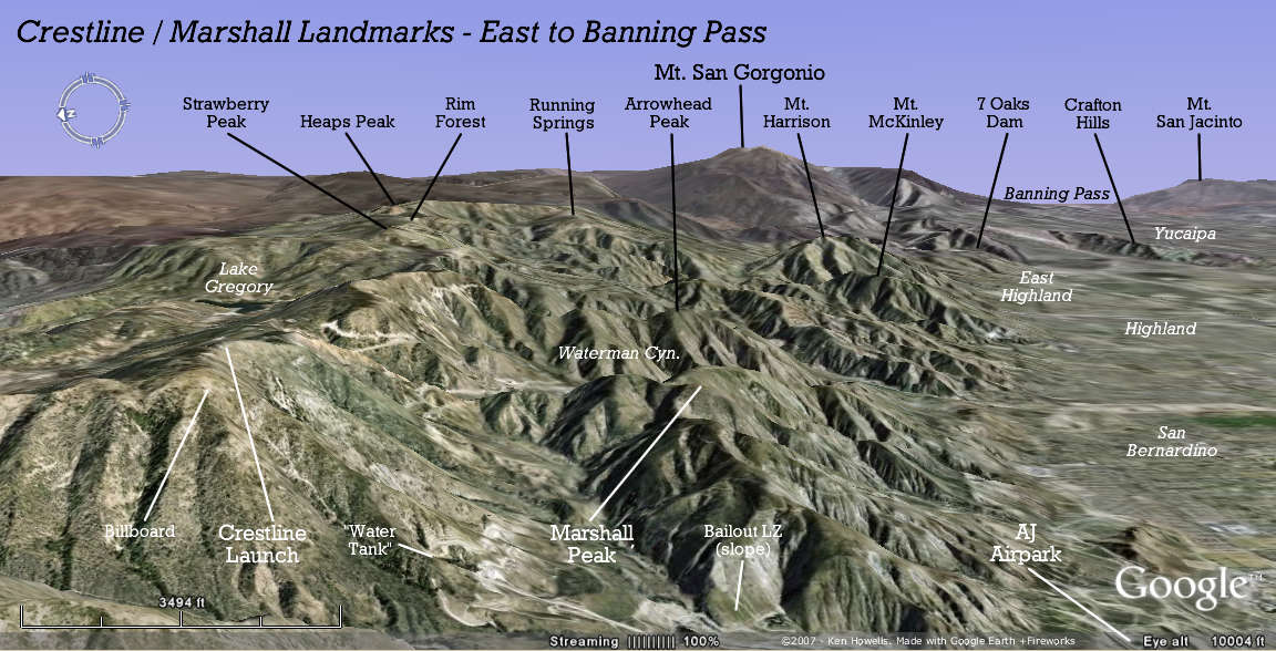 Crestline/Marshall Landmarks - East to Banning Pass