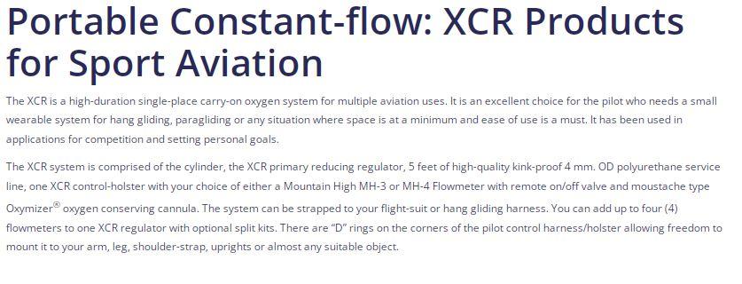Mountain High XCR discription